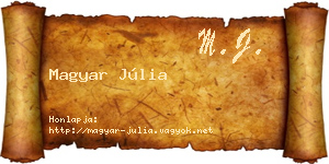 Magyar Júlia névjegykártya